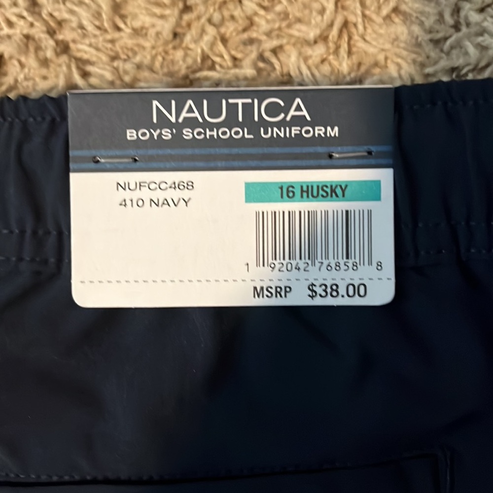 Nautica Boys Size 16 Husky School Uniform Navy Shorts - Picture 4 of 4